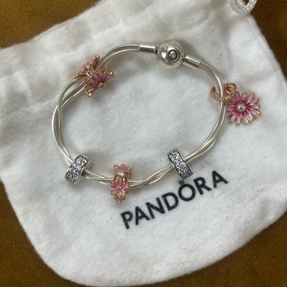 Pandora Silver Bracelet With Charms | Spring Collection